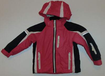 Pink/weiß/blaue Skijacke mit Kapuze warm wattiert Gr. 92 Central Project 