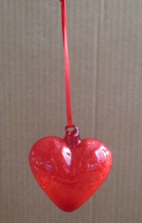 IKEA YRSNO RED Glass Glitter Hearts Ornaments 2-Boxes (7-pcs) | eBay