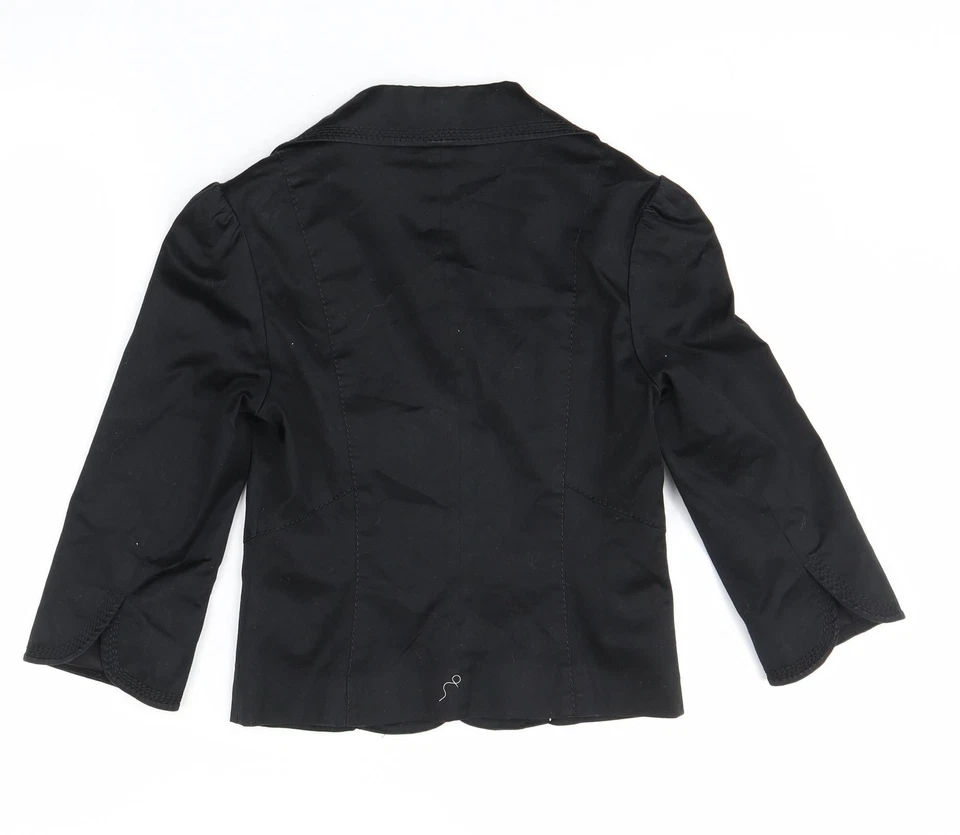Chaqueta Blazer de algodón negro para mujer Coast, talla 8 Foto 2 de 4