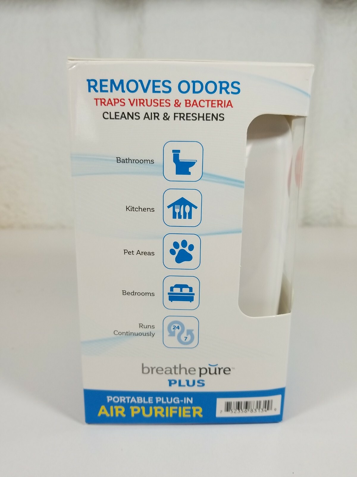 Breathe Pure Plus Hepa Ionic Portable Plug In Air Purifier Removes