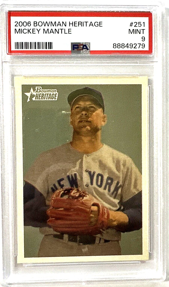 2006 Bowman Heritage 251 Mickey Mantle HOF NY Yankees PSA 9 Mint RARE💥⚾ - Image 2 of 4
