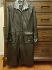 Womens Long Leather Coat