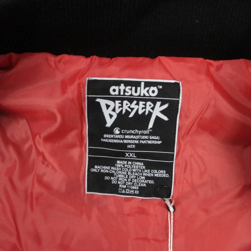 Berserk Jacket Mens XXL 2XL Black Skull Knight Bomber Windbreaker Coat Anime NWT image 6