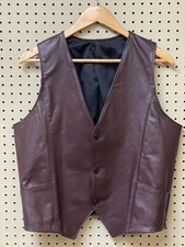 Mens 40 Vintage William Teague Brown Western Vest 3 Button