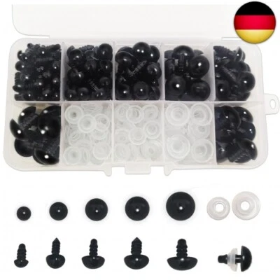 MARKE FANGZIDM FANGZIDM 132 Stück Sicherheitsaugen mit Unterlegscheiben 6-14mm Schwarz