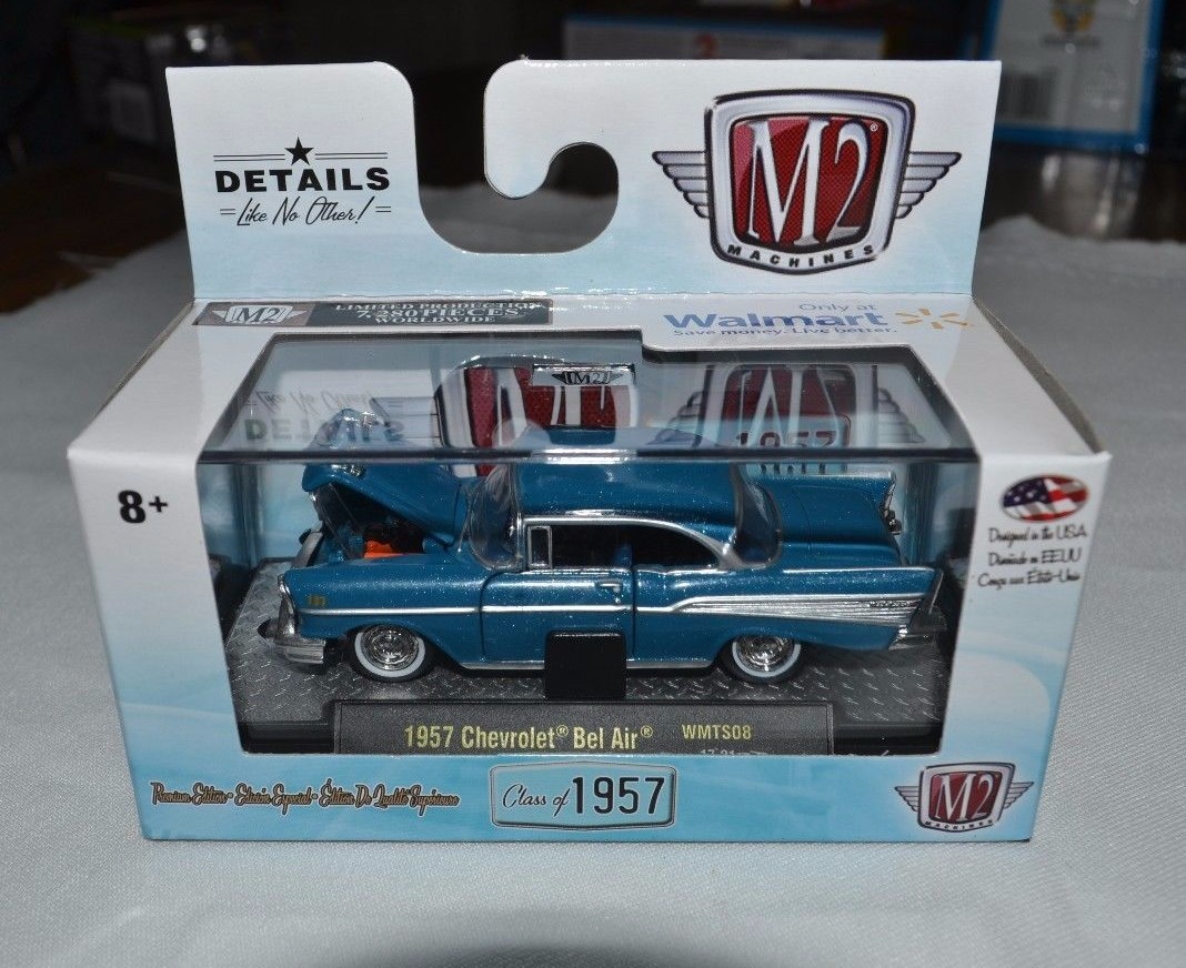 M2 MACHINES CLASS OF 1957 SERIES - 1957 CHEVROLET BEL AIR BLUE