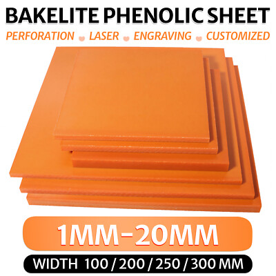 1x Bakelite Phenolic Flat Plate Sheet Thickness 1/2/3/4/5/6/8/10/12/15/20 mm