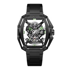 CIGA Design Z Hunter Automatico Acciaio Scheletrato Tonneau Nero Orologio Uomo