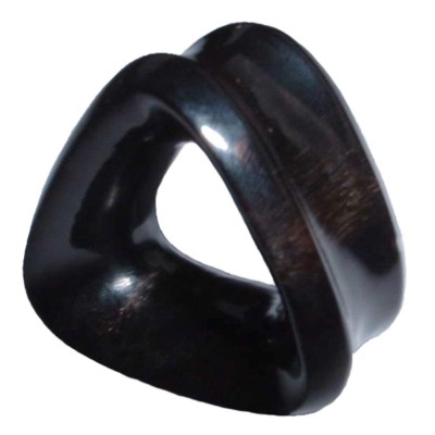 6mm - 30mm Black HORN Triangle Flesh Tunnel Plug Schwarz Ohr Piercing 093