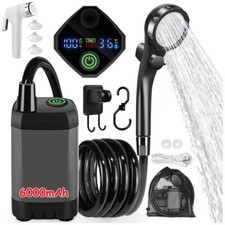 Portable Camping Shower 6000mAh Rechargeable Outdoor Camp Pump for Hiking Travel