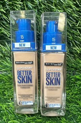 Maybelline New York Super Stay Better Skin Foundation 15 Ivory ~  2 Pcs Read