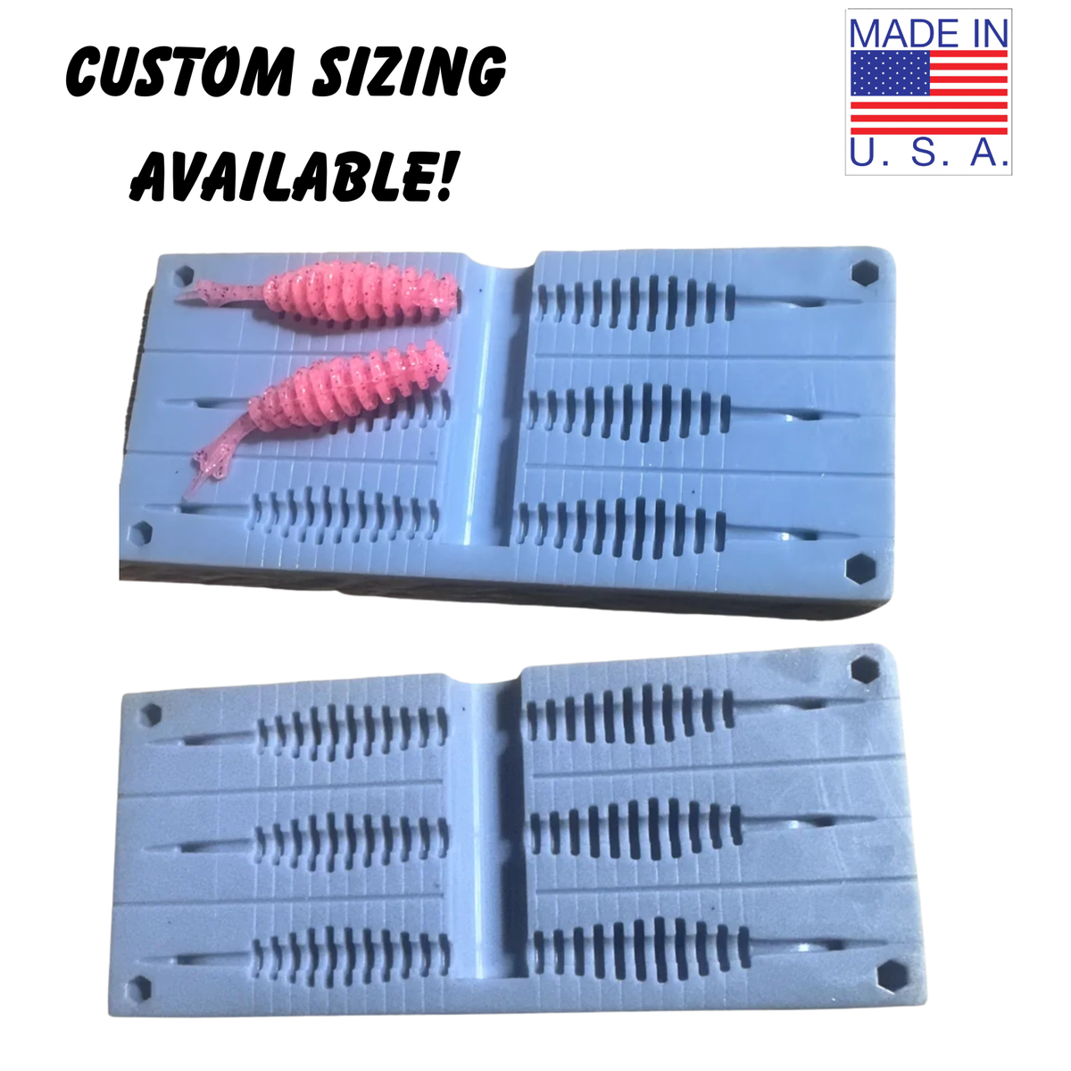 Soft Plastic Lure Mold Ribbed Worm Grub Fishing Bait Making Mold 2", 3,"  4", 5IN | eBay