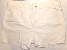 Old Navy Woman's White High-Rise  Slouchy Straight Cut-Off Jean Shorts - 26