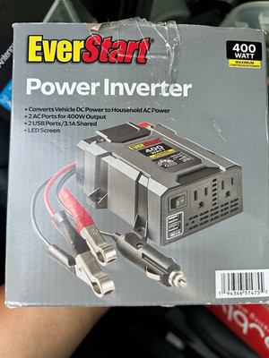 EverStart 400W Modified Sine Wave Inverter 12.8V DC to 115VAC 2 AC 2 USB