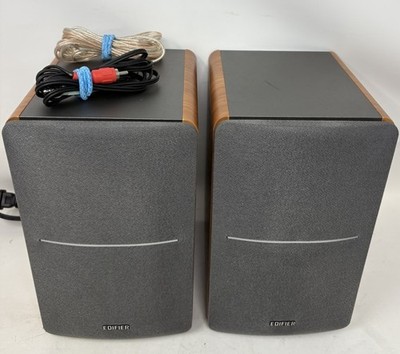Edifier R1280T Powered Bookshelf Speakers Wood Finish TESTED PC AUX RCA