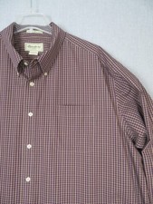 Eddie Bauer Mens XXL Shirt Button Long Sleeve Plaid Cotton Wrinkle Resistant