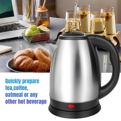 1000W Electric Tea Kettle Coffee Pot Hot Water Fast Boil Stainless Steel 2L