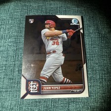 2022 Bowman Chrome Baseball Juan Yepez Rookie Card/Logo - St. Louis Cardinals. rookie card picture