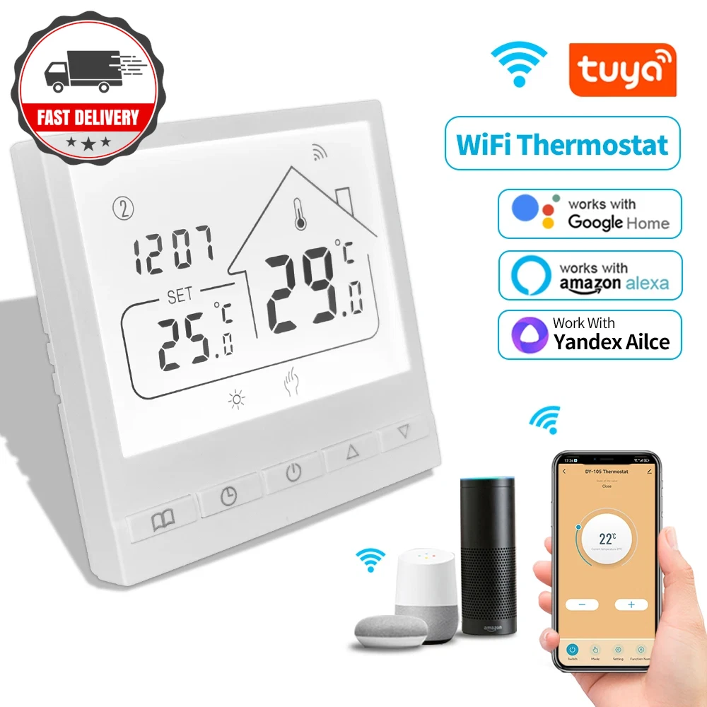 For Alexa Tuya WiFi Smart Thermostat Water/Heating/Gas Boiler Remote Controller