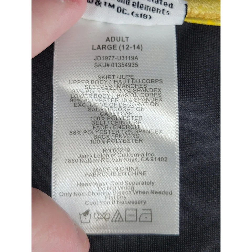 Взрослый Batgirl костюм платье черное золото DC Comics Хэллоуин вечеринки большой - Изображение 3 из 4