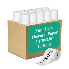 3 1/8 x 230 Thermal Paper Receipt Rolls, Premium Quality Thermal Printer Pape...