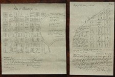 1840 Petersburg & Bath Illinois Abraham Lincoln's town plat TWO poster set RARE-