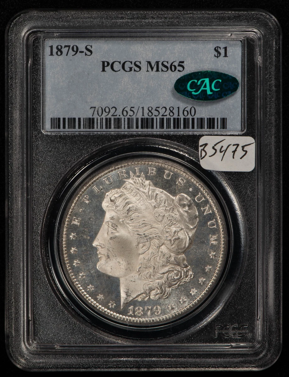 PCGS Certified MS 65 Graded 1879 Year Morgan US Dollars (1878-1921