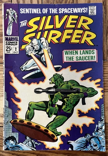 Vintage Comic Book - The Silver Surfer - 1968 #2 - Marvel Comics - Stan Lee