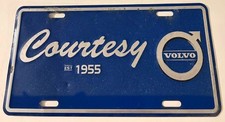 Vintage Courtesy Volvo Established 1955 Dealership License Plate Semi Trucks AZ