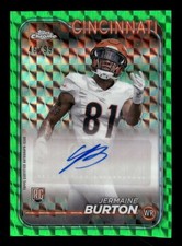 2024 Topps Chrome Jermaine Burton Green Geometric Refractor Auto /99 TV2241