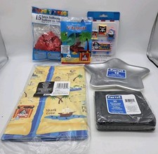 PIRATE Birthday Party Supply Kit Table Cloth Balloons Candles Napkins Plates