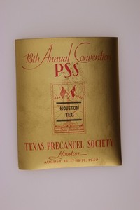 1940 TX Precancel Soc Houston PSS 18th Conv Philatelic Souvenir Label Ad