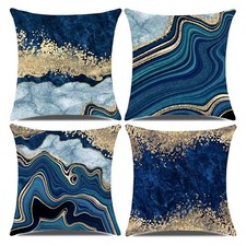 Blue Throw Pillow Covers 18x18inch, Set of 4 18" x 18" Pack of 4 Navy Blue3