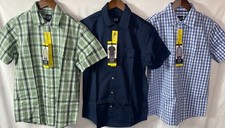 Gap Men's Lot of 3 Short Sleeve Poplin Shirts Green, Dark Blue & Blue NWT