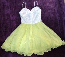 Jodi Kristopher Kids Tutu Flower Girl Dress Glittery size 3 White Yellow Floral