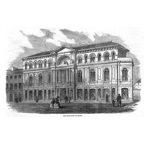 COVENTRY The Exchange Building - Antique Print 1858