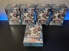 Topps 2025 Chrome NFL Trading Cards - 4 blasters & 1 hanger