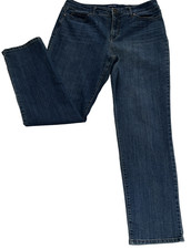 Bandolino Mandie Women's 14 Blue Denim Straight Leg Jeans Stretch Mid-Rise