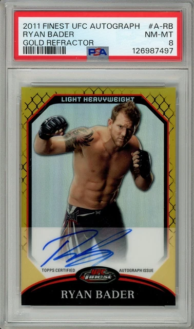 2011 Topps Finest UFC - Fighter Autographs /25 Ryan Bader #A-RB PSA 8