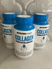 Nutrition Works Hydrolyzed Collagen 500 mg 90 Tablest Expires 10/2027 Lot of 3