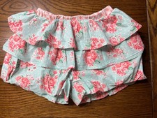 Serendipity Shrimp  Grits Tiered Ruffled Floral Bubble Shorts EUC Girls 4T-5T
