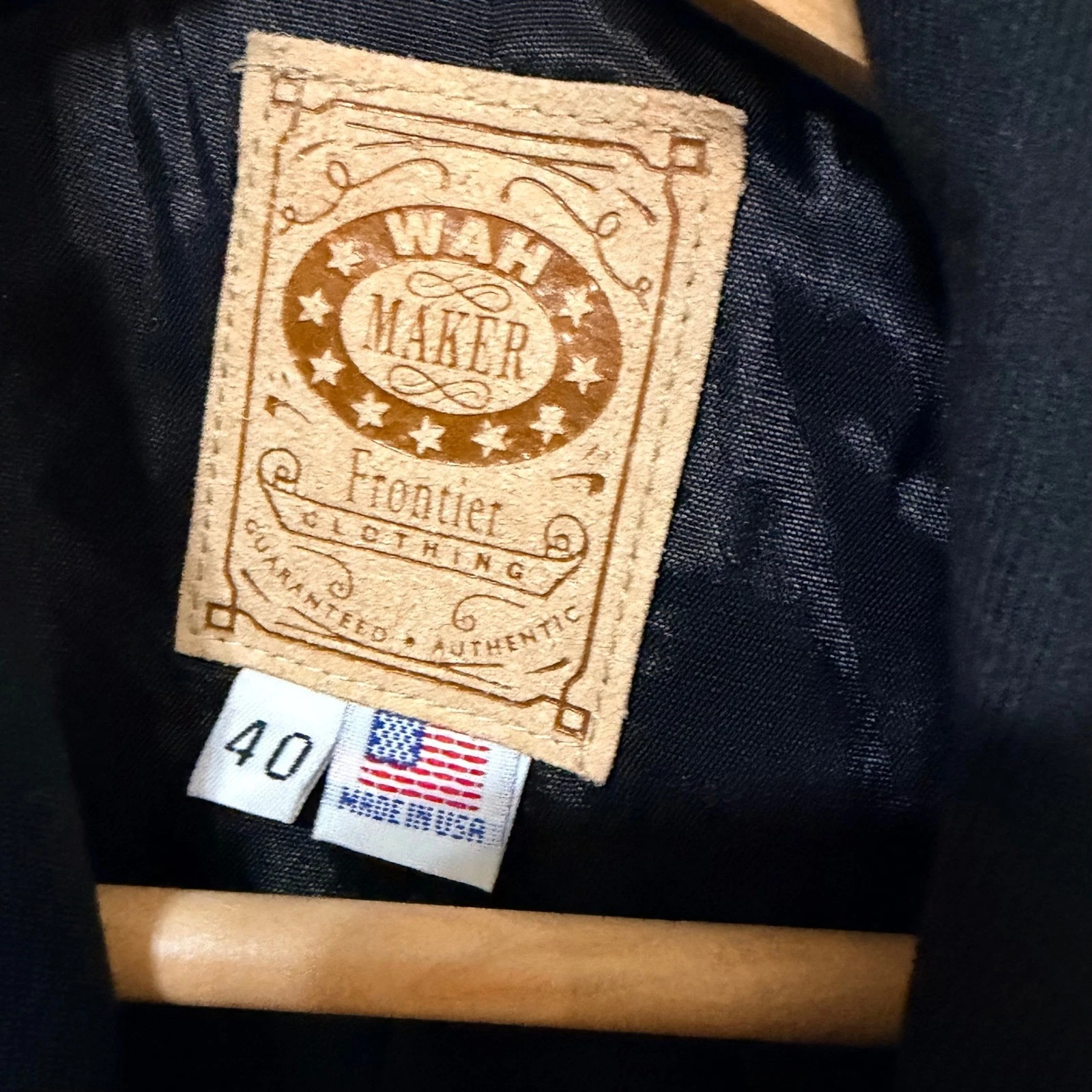 Wah Maker Frontier Clothing Men Black Wool Blend Frock Coat Jacket 40 538489 USA - product detail image 6