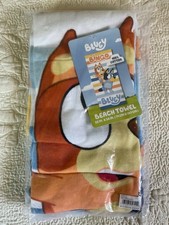 Bluey Kids Cotton Beach Towel 28 x 58 Pool Vacation Cartoon New