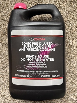 OEM Toyota Super Long Life Pink Antifreeze Coolant 50/50 Prediluted 00272-SLLC2