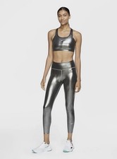Nike ONE ICON Clash Women  S MID-Rise 7/8 Grey Shimmer Leggings Size Small