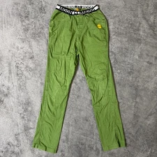 Moon Climbing Pants UK Women's XS Green Stretch Waist 24x30 Canvas Reinforced