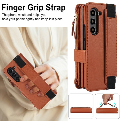 For Samsung Galaxy Z Fold 7 6 5 4 3 Zipper Wallet Case Leather back Flip Cover - 第 18/28 張圖片