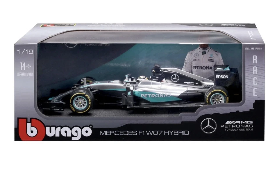¡NUEVO PRECINTADO!! MERCEDES F1 W07 híbrido, Lewis Hamilton, escala 1/18 Foto 3 de 4