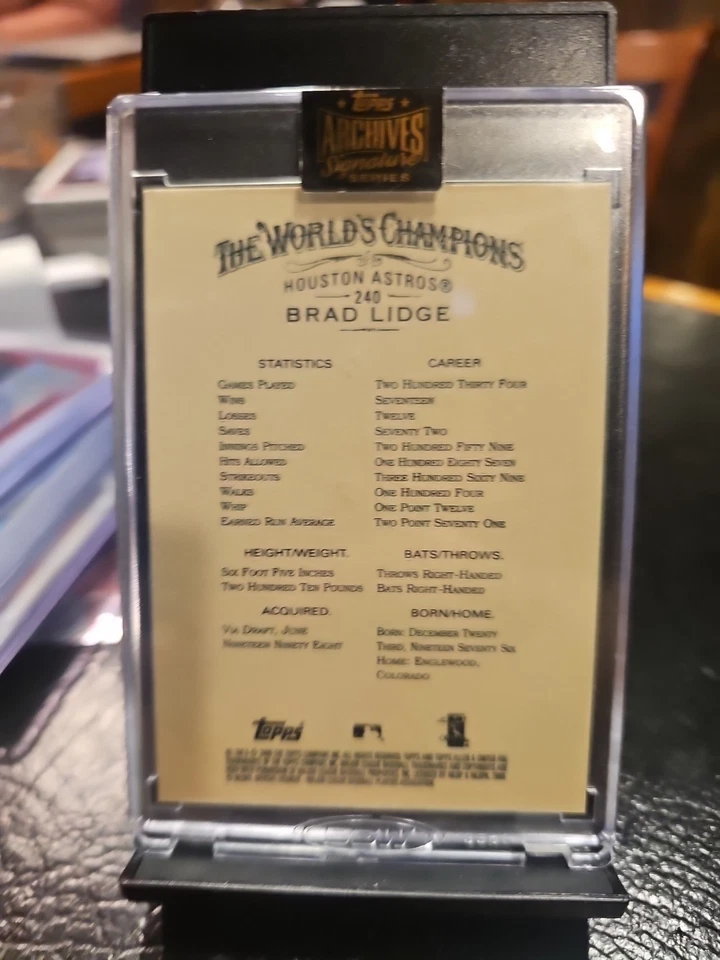 2021 Topps Archives подпись Брэд Лидж автограф в чехле /41 Phillies Astros - Изображение 2 из 2