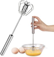 Halbautomatischer Edelstahl-Schneebesen, 30 Cm, Automatischer RüHrbesen,
